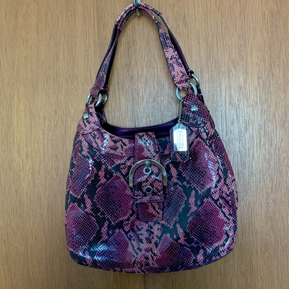 COACH NEW Python Leather Shoulder Tote